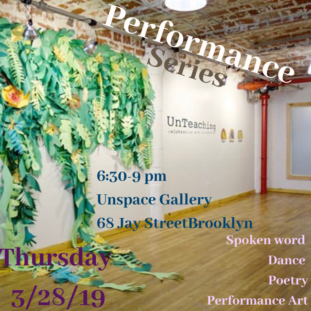 Thursday, 3/27/19 - performance of some Focus Meditations from “The Noisy Void” at UNspace in DUMBO