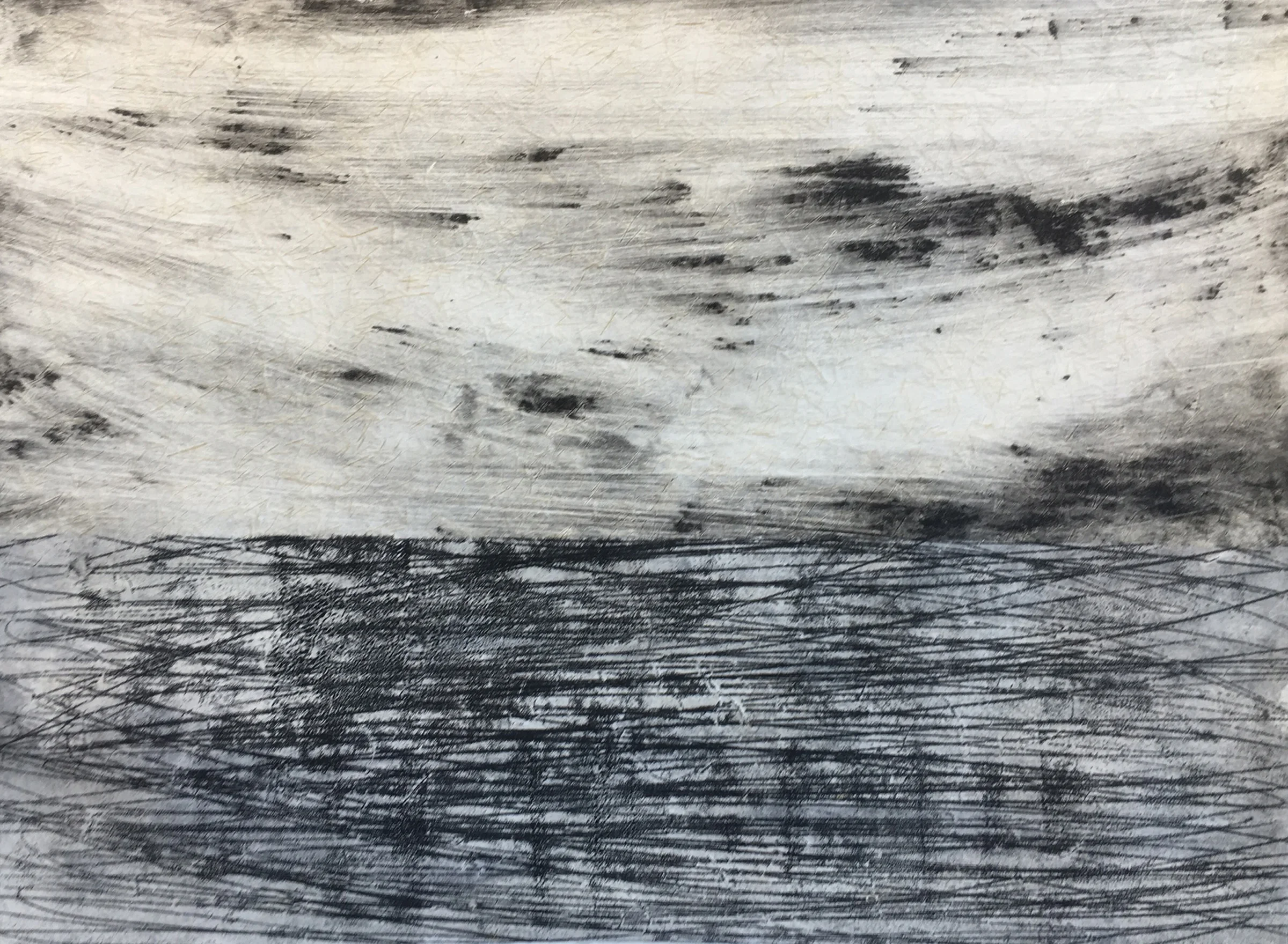 Nocturne 8, Monotype collage on BFK, 18" x 24"