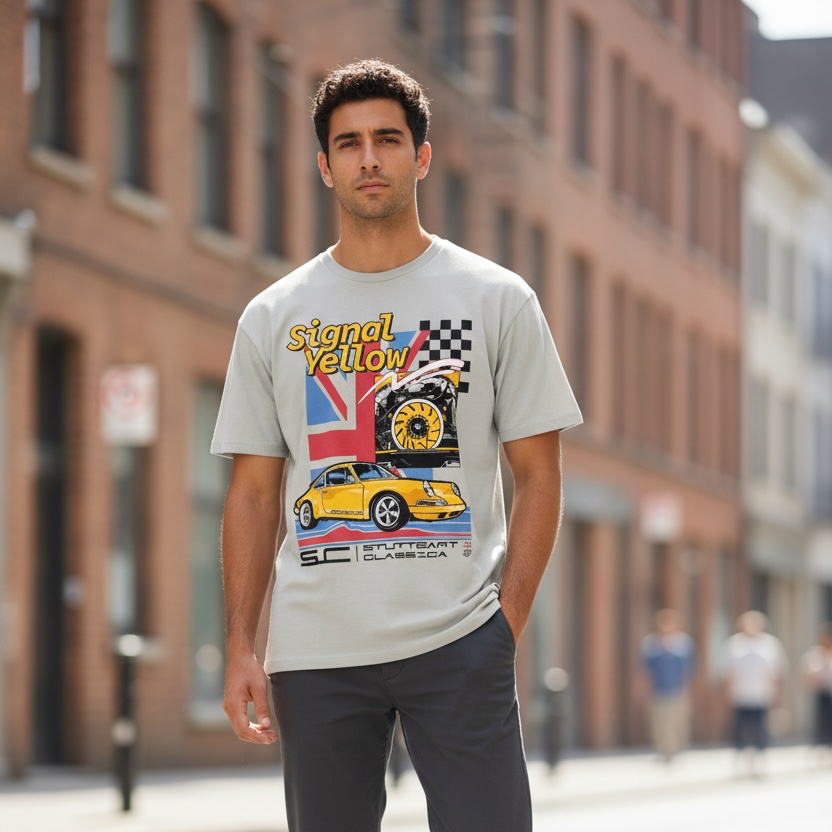 Unisex Signal Yellow Stuttgart Classica T Shirt