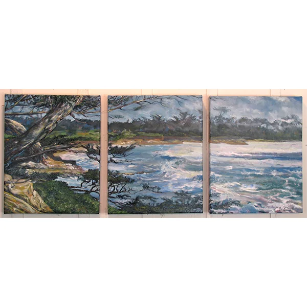 "Winter Storm, Carmel Beach", &nbsp; &nbsp; 2009Oil on Canvas24in. x 48in. (tryptic)-Private Collection-Luke Lamar&nbsp;