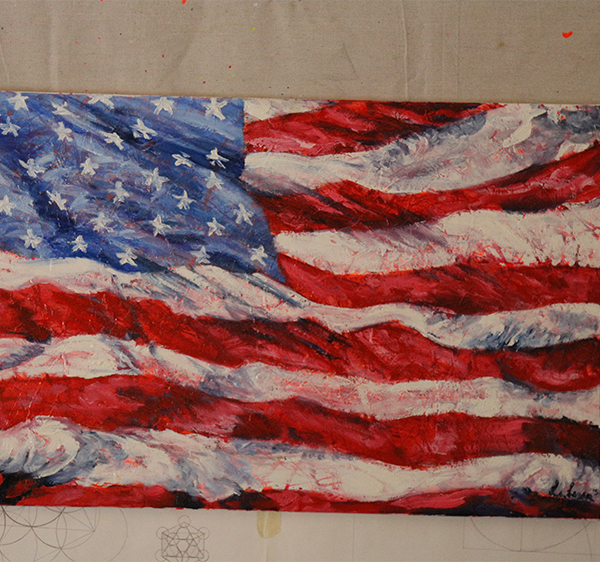 "Patriotic Recovery", &nbsp; &nbsp; 2015Oil on Canvas24in. x 36in.-sold-Luke Lamar