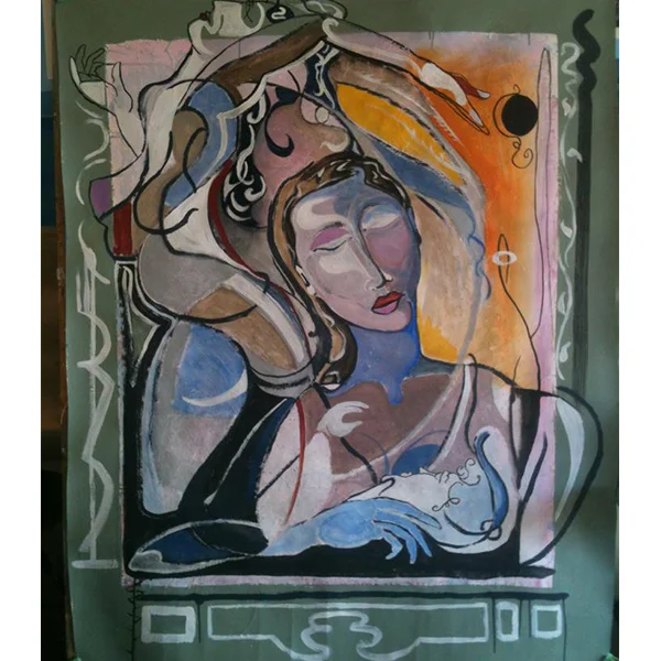 "Fertility Dance", &nbsp; &nbsp; 2012Acrylic on Paper32in. x 48in.-Private Collection-Luke Lamar