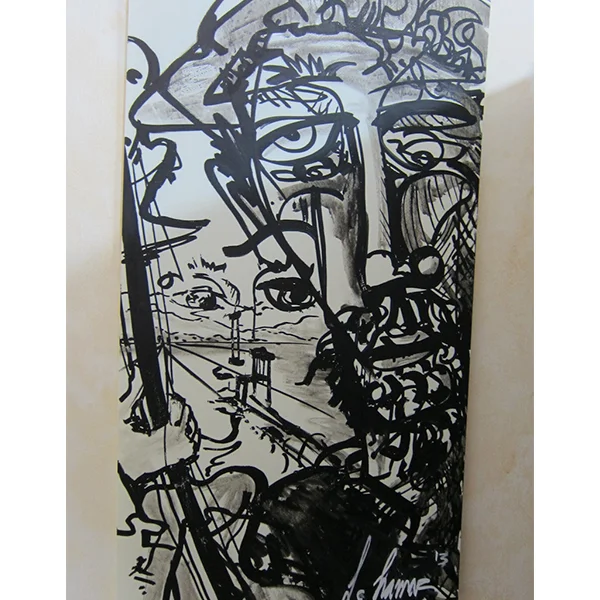 "Wandering Aesthetic", &nbsp; &nbsp; 2013Ink on Board18in. x 36in.-Private Collection-Luke Lamar