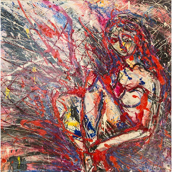 "Sentient Radiance in Exile", &nbsp; &nbsp; 2014&nbsp;Mixed Medium on Canvas27in. x 27in.-Price upon request-Luke Lamar