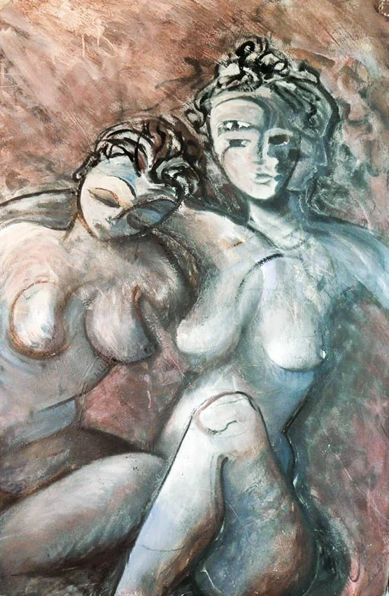 "L'apparence de son Espirit", &nbsp; &nbsp; 2014Mixed Medium on Board30in. x 48in.-Private Collection-Luke Lamar