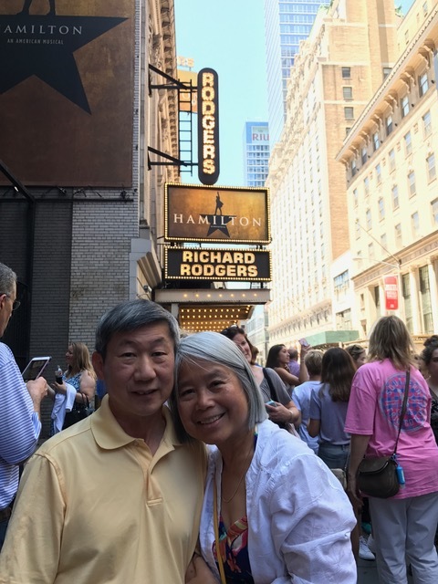 Jo Anne and her husband outside of Hamilton