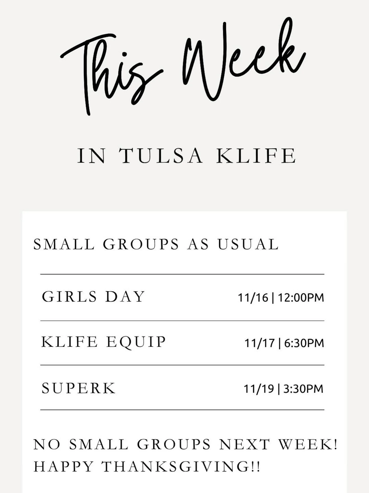 WHATS HAPPENING IN KLIFE THIS WEEK❗️