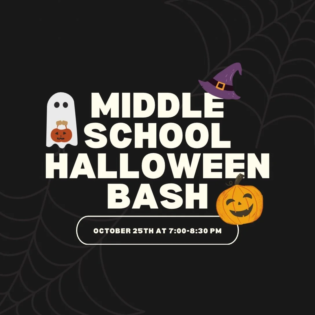 🎃👻 IT&rsquo;S HALLOWEEN BASH DAY!! 👻🎃 We can&rsquo;t wait to hang out with our middle schoolers tonight for a night full of cookie decorating, outdoor games, s&rsquo;mores, and LOTS of fall fun!! 🍪🔥 

Grab your friends and come ready for the be