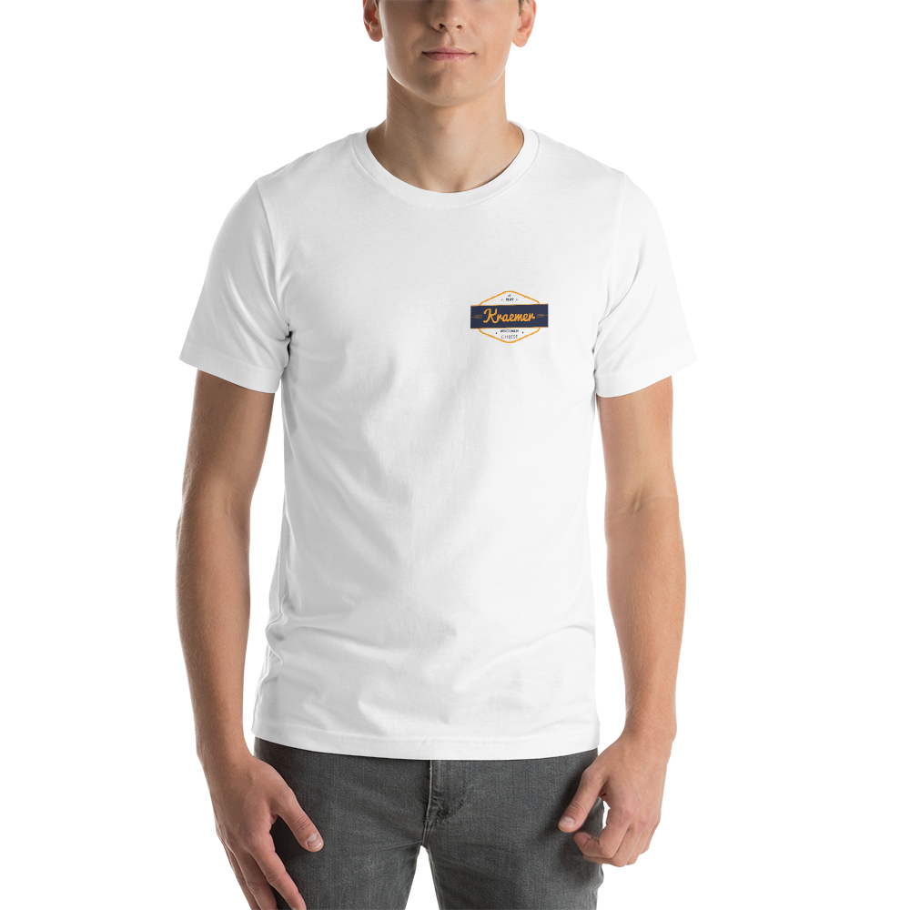 Kraemer-Wisconsin-Cheese-Men's-White-Short-Sleeve-Tee Shirt.png