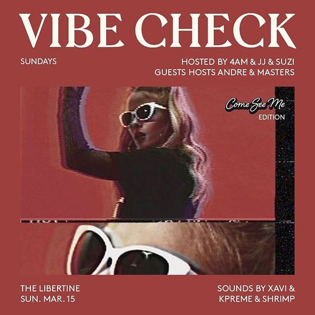 Come see us @ the libertine tonight for vibe check Sundays!