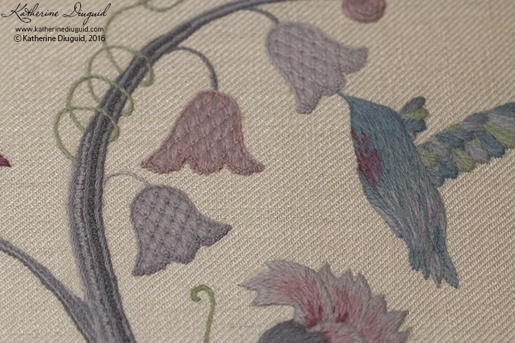 "Hope" Jacobean Crewelwork- detail