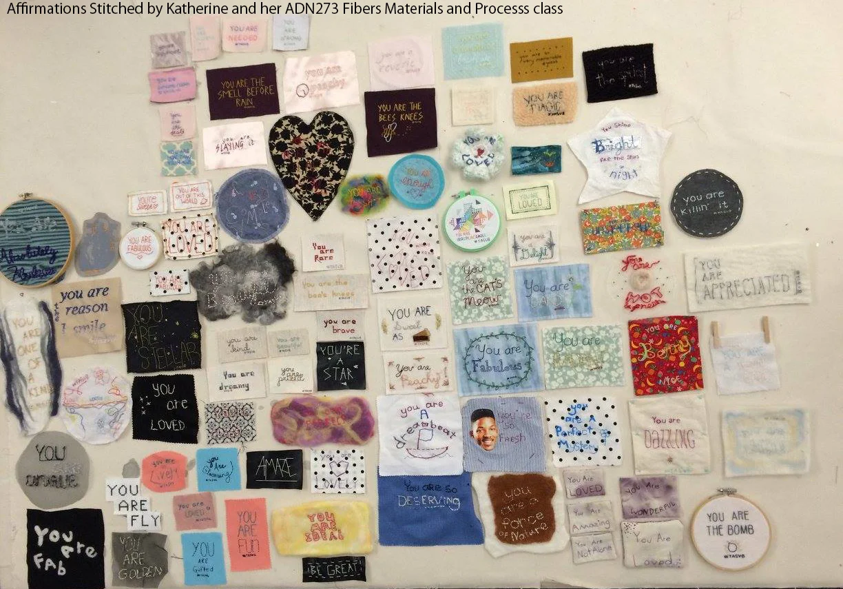 In October 2017, my ADN273 Materials and Processes class participated in an Art Drop on NC State University's campus for Betsy Greer's You Are So Very Beautiful project. #YASVB NC State College of Design