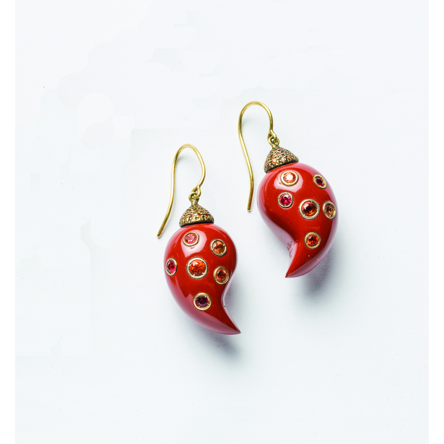 Carved Jasper Paisley earrings 