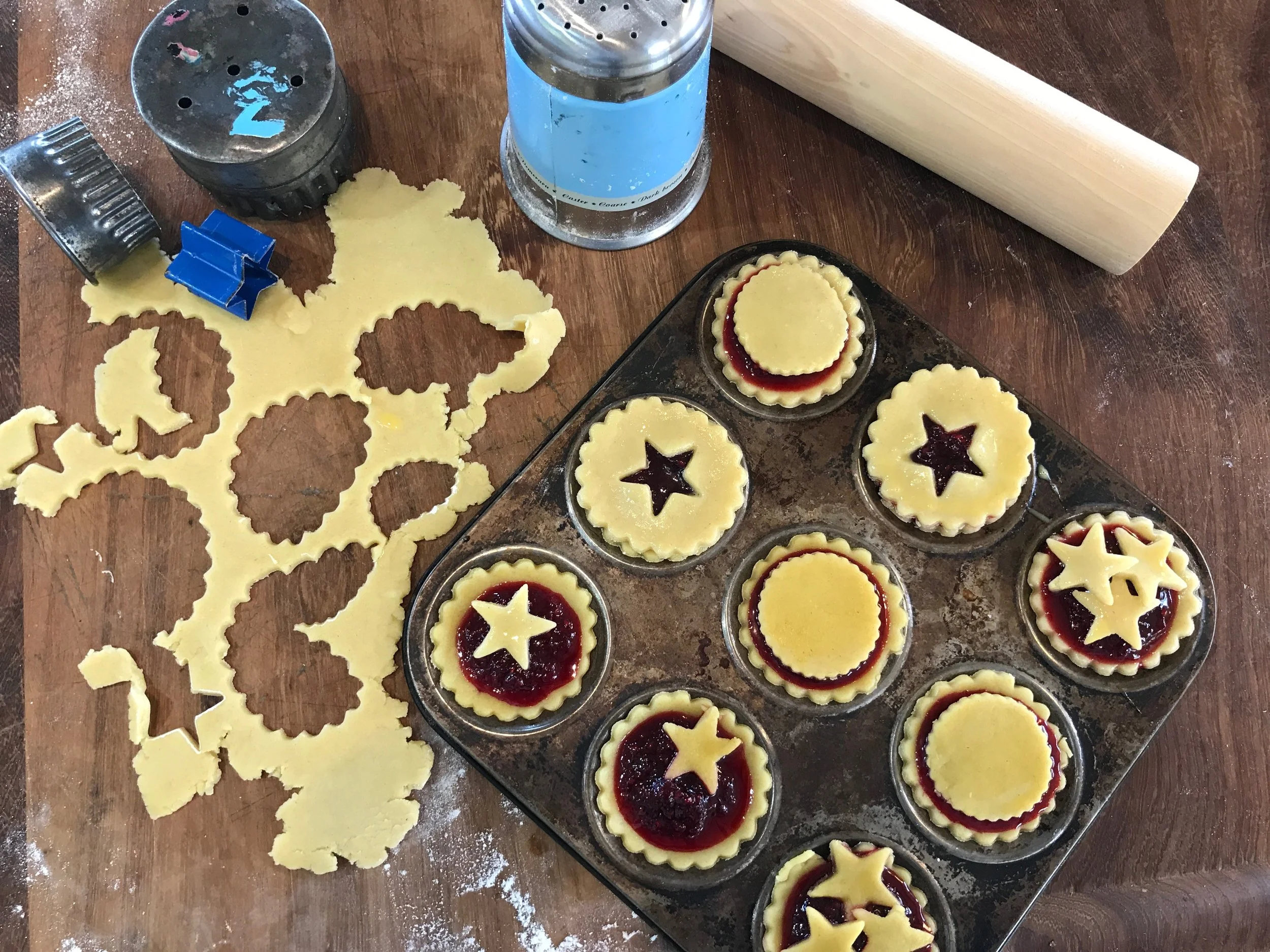 Little jam tarts I made with Holly's leftover pastry and my Loganberry jam.