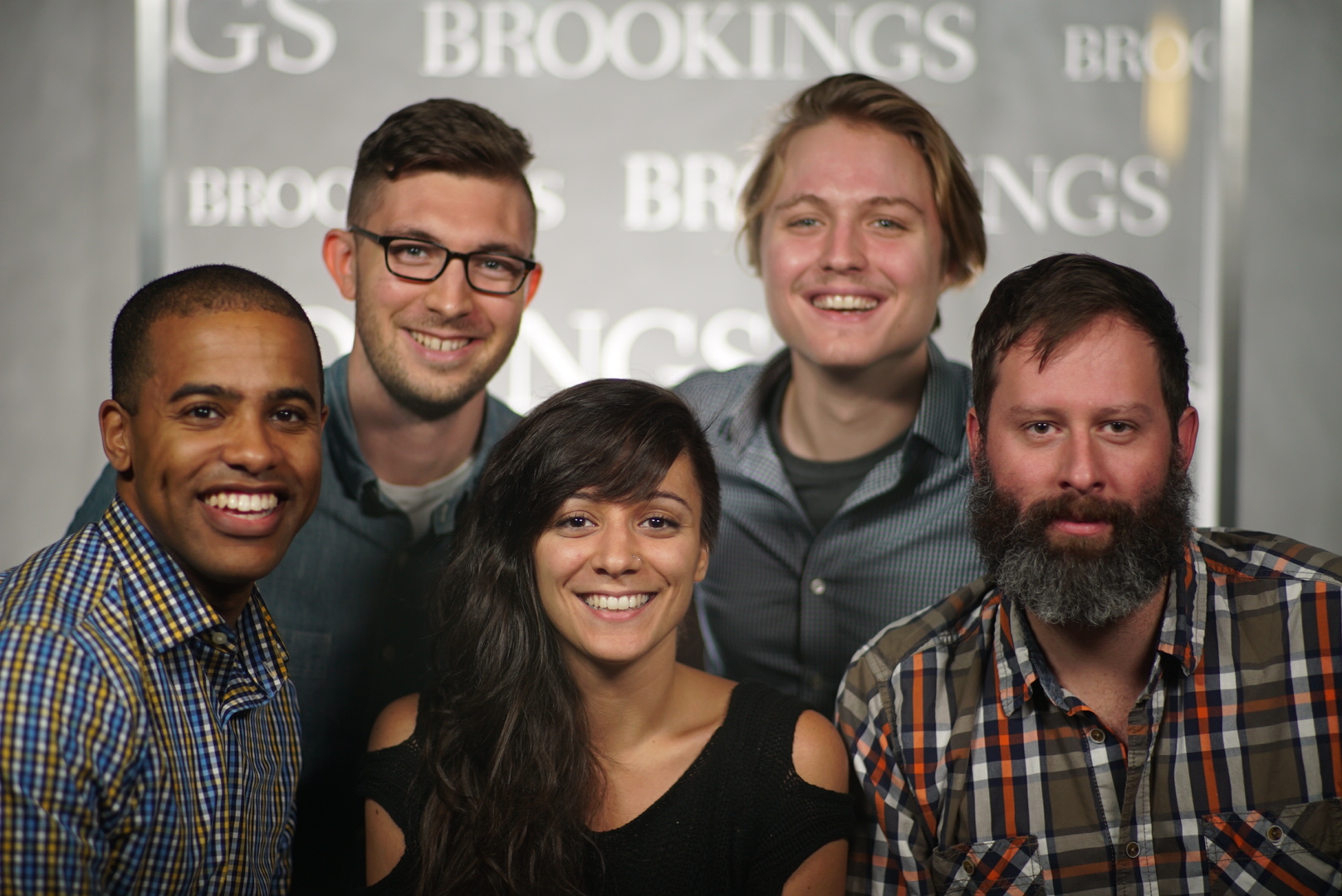 The Original Crew of the Brookings Creative Lab in the Brookings TV Studio. From left: Ian McAllister, Zachary Kulzer, Sareen Hairabedian, Mark Hoelscher, and George Burroughs.