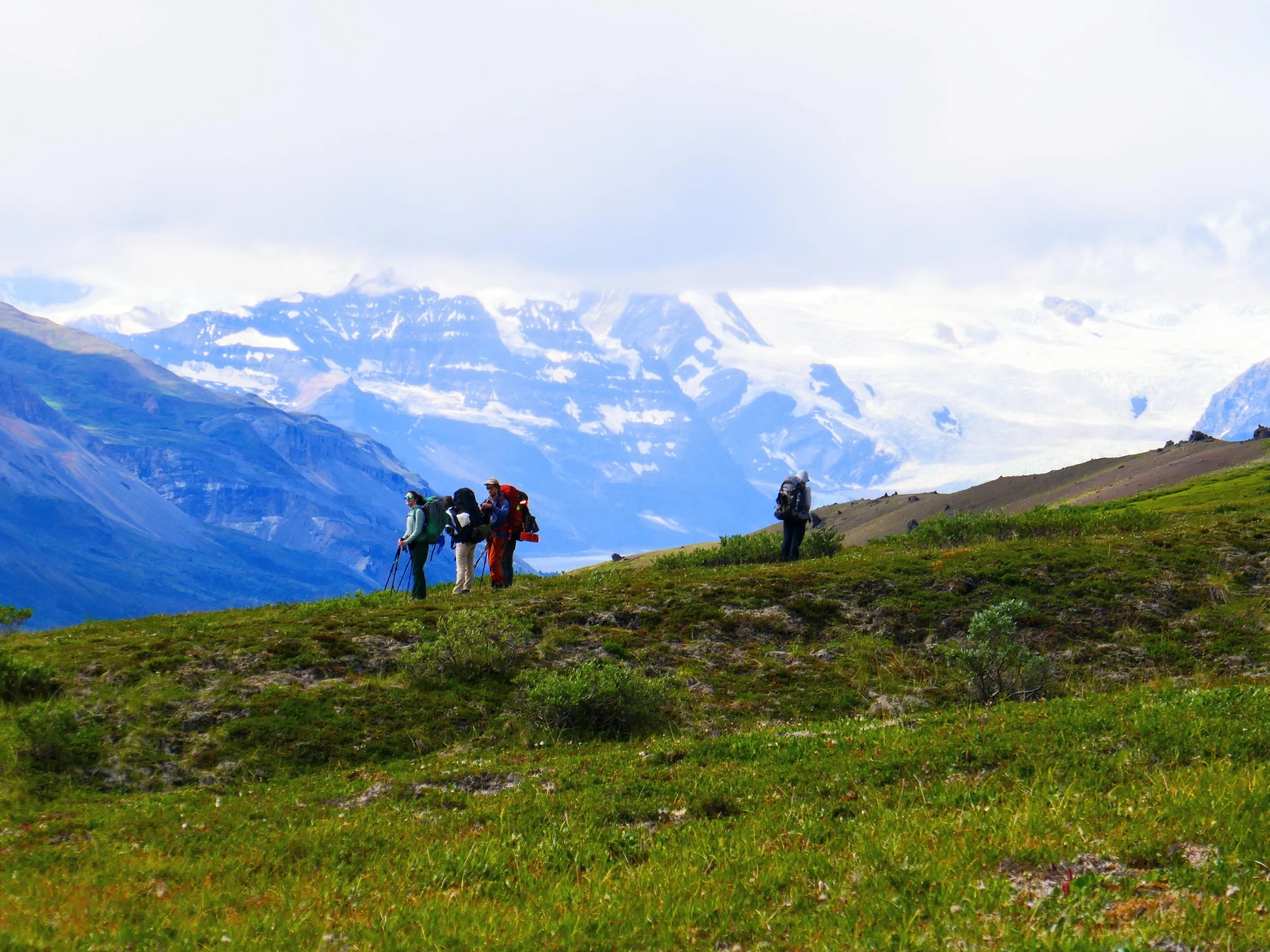 Looking for a campsite on our first night in the backcountry.