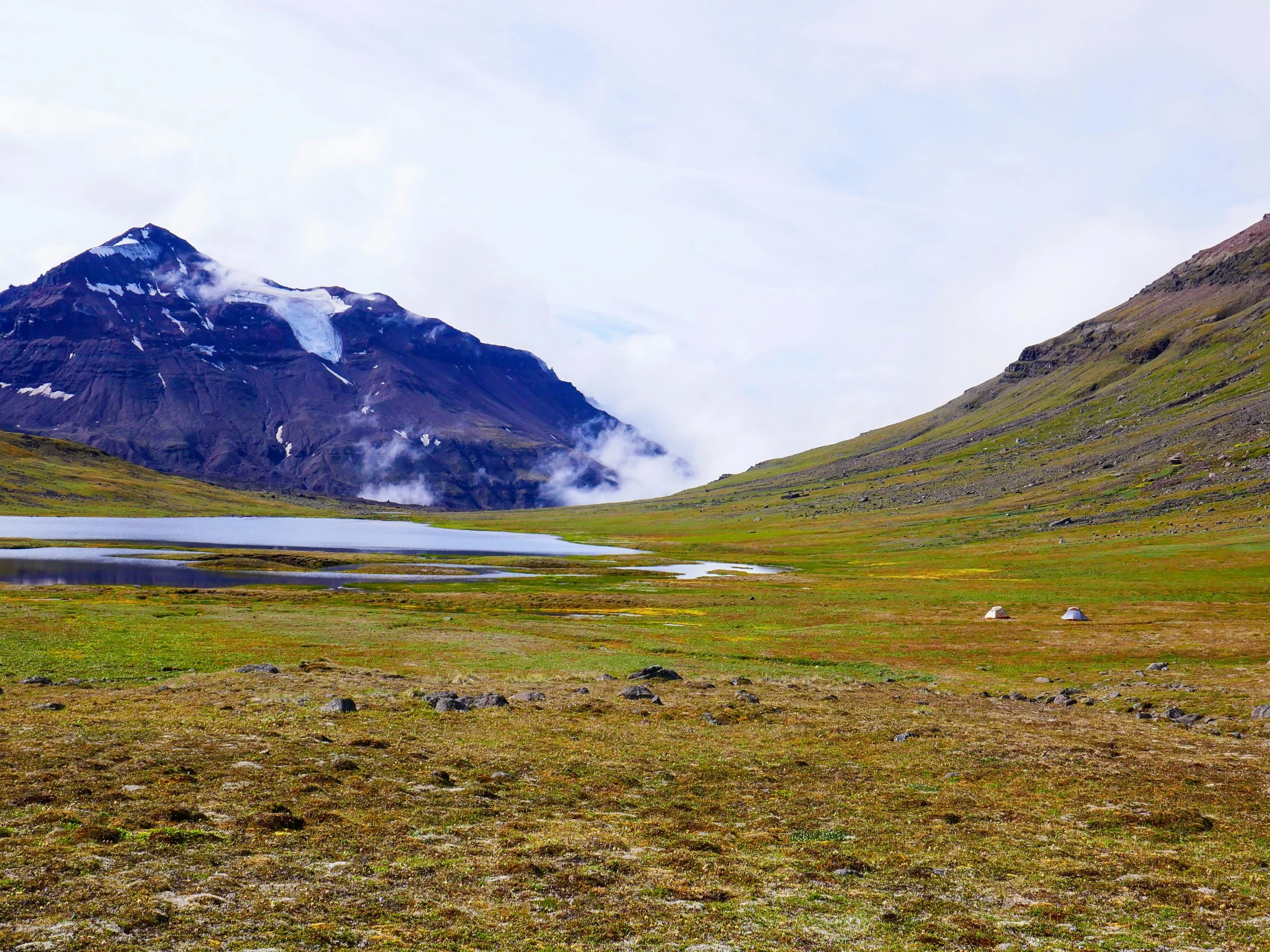 The only lake and other hikers we passed on our trek.