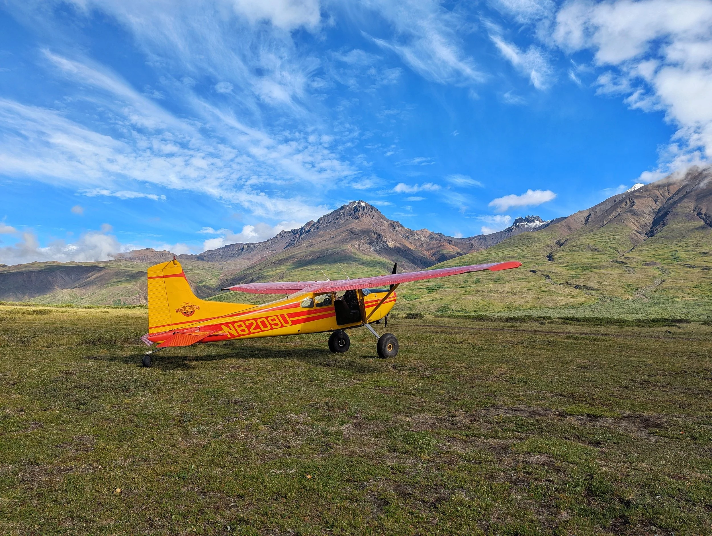 Our first bush plane at our drop-off point, Skolai Pass.