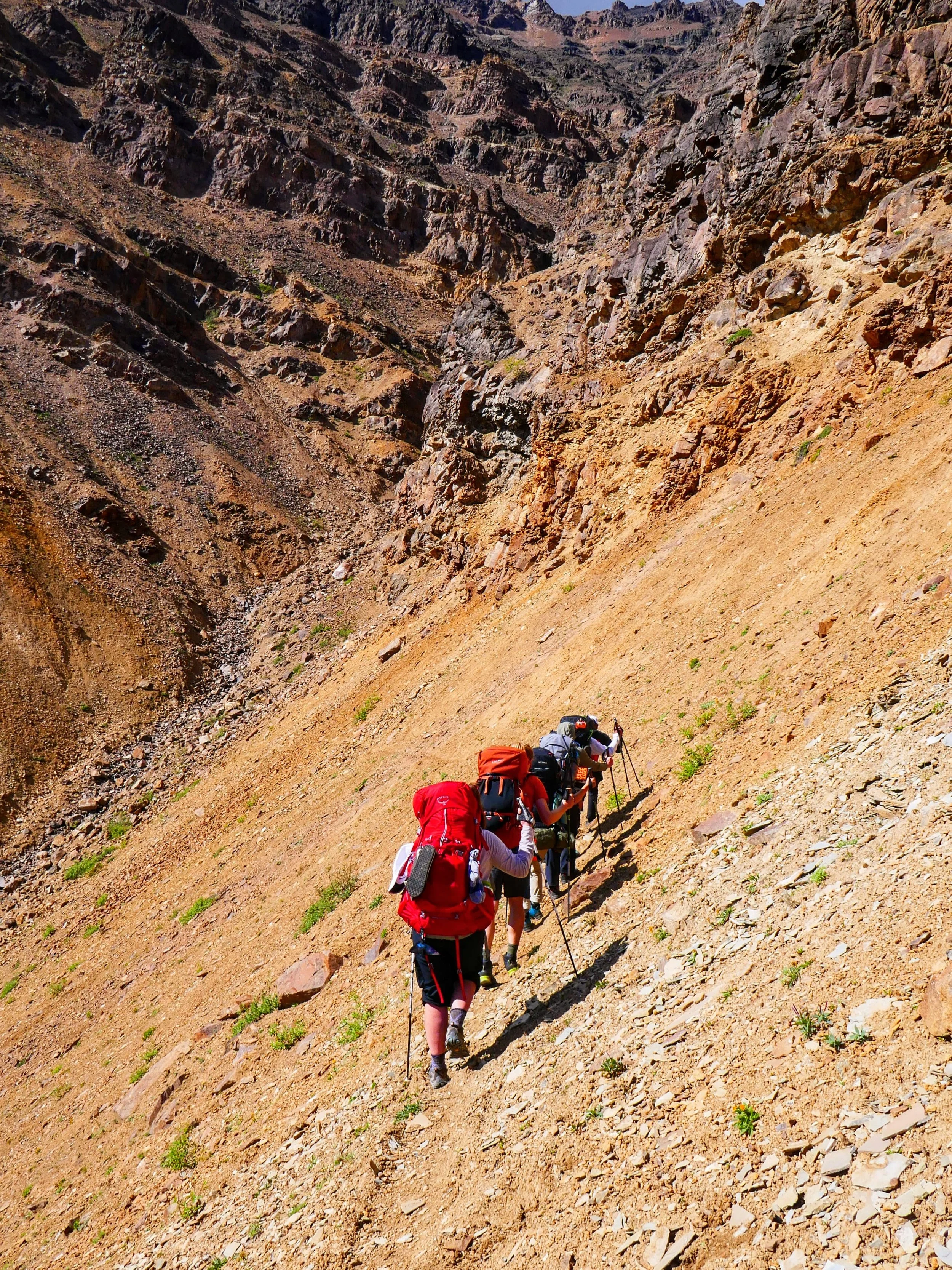 Hiking along the crux of the Goat Trail.