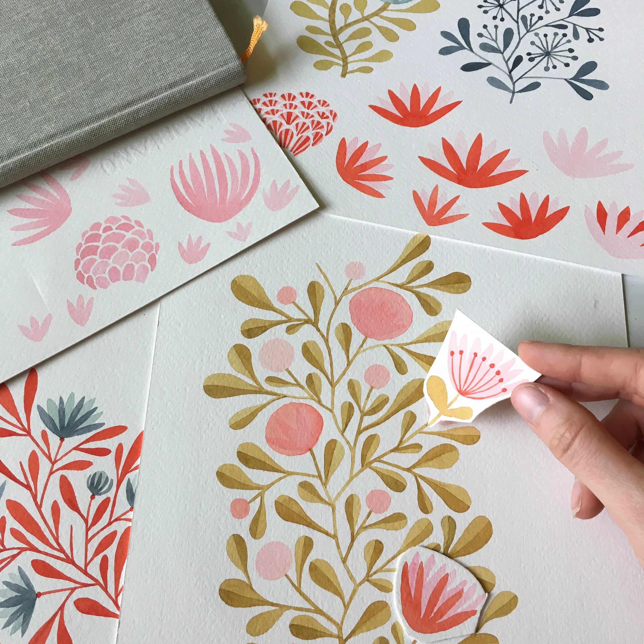 Watercolor journal & favorite paper.