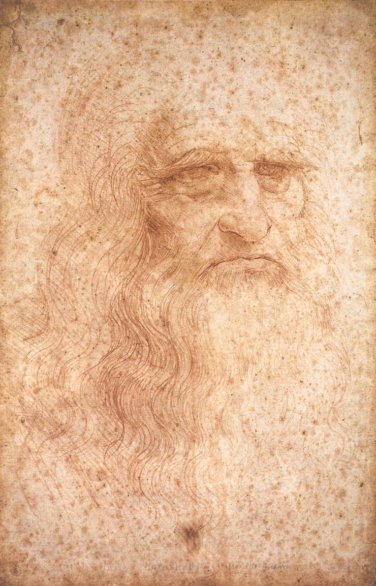  Leonardo da Vinci, Presumed Self-Portrait, c. 1512, red chalk on paper, 333 x 213 mm, Biblioteca Reale, Turin. 