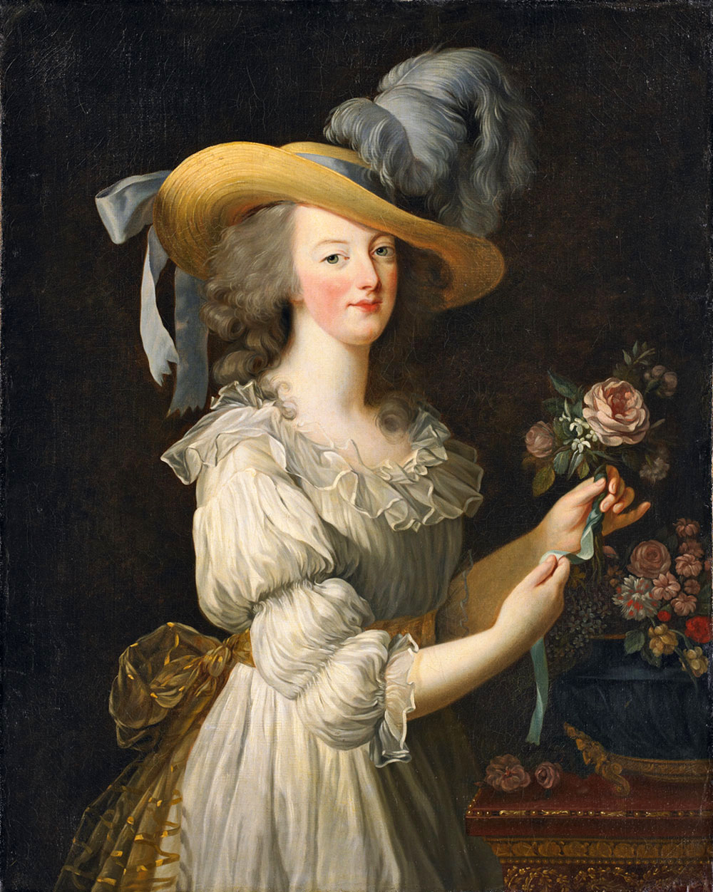 Elisabeth Vigée Lebrun, Marie Antoinette in a Muslin Dress, 1793, oil on canvas, Schloss Wolfsgarten