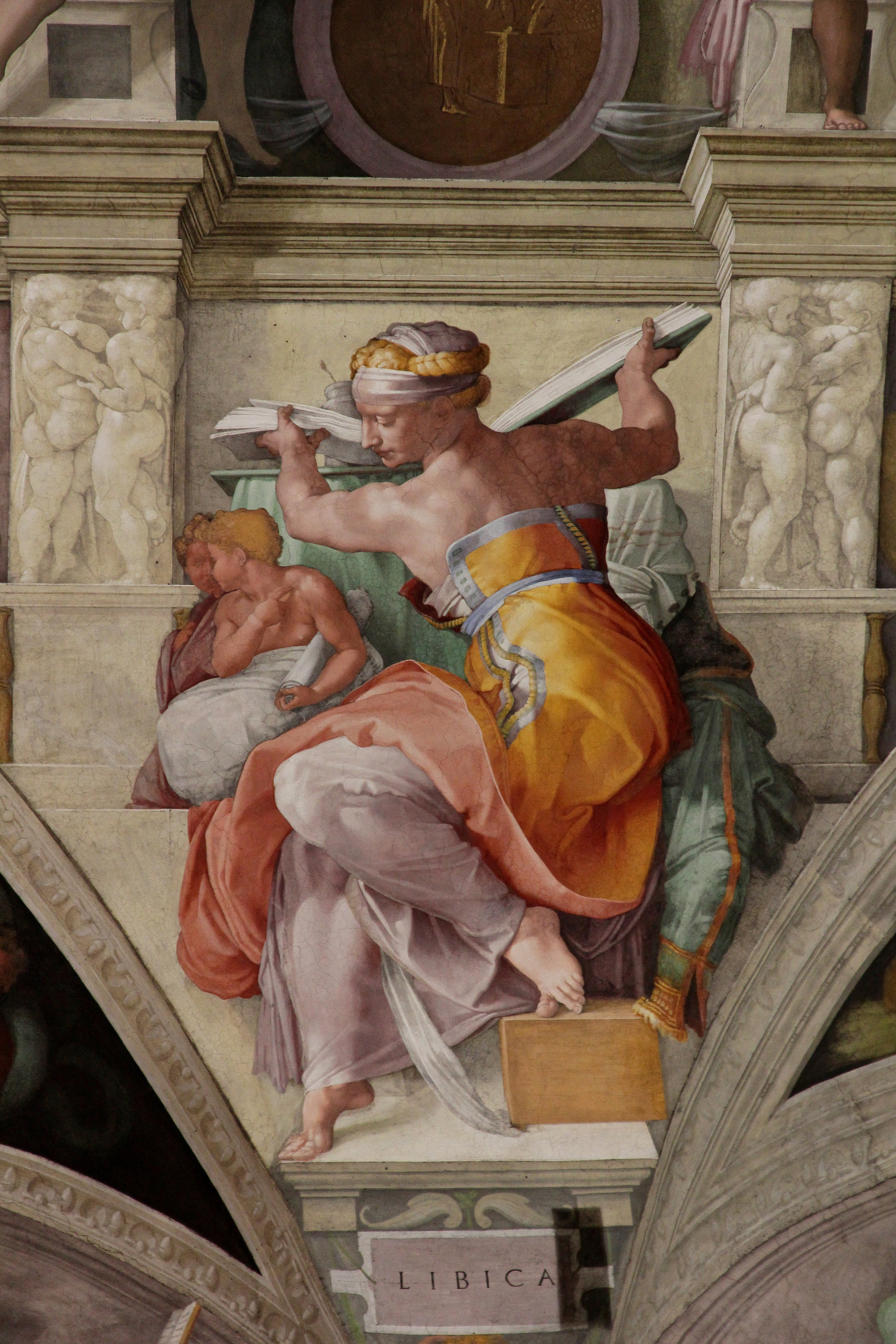 Michelangelo, Libyan Sibyl from the Sistine Chapel Ceiling, painted 1508-1512