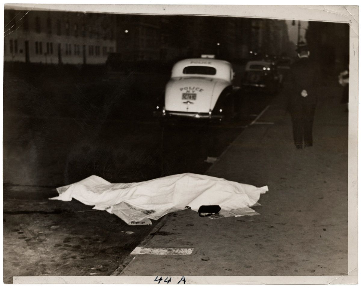 Copy of Weegee (Arthur Fellig), Girl jumped out of car, and was killed, on Park Ave., circa 1938