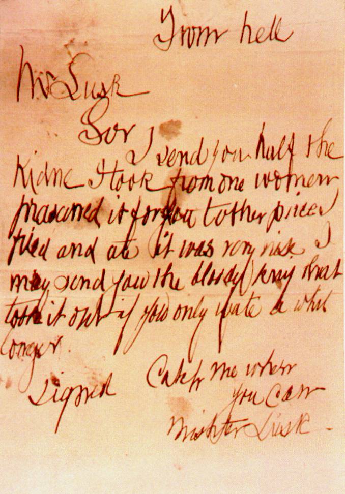 The Infamous "From Hell" Letter