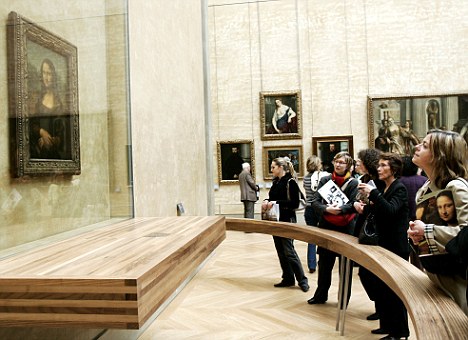 The many protective features of the Mona Lisa today include bulletproof glass, a visitor railing, and more