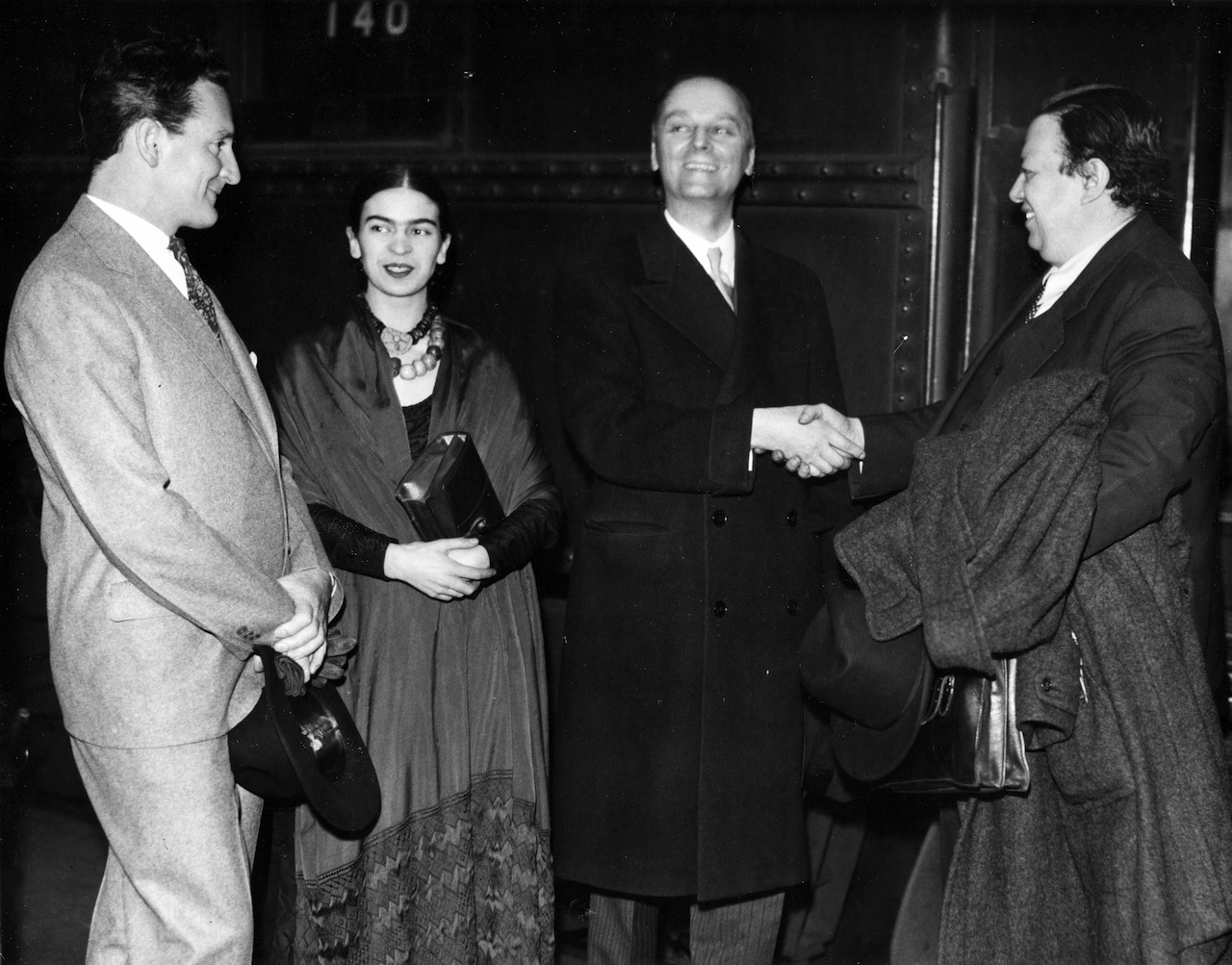 Clifford Wight, Frida Kahlo, Wilhelm Valentiner, and Diego Rivera, Detroit, ca. 1932