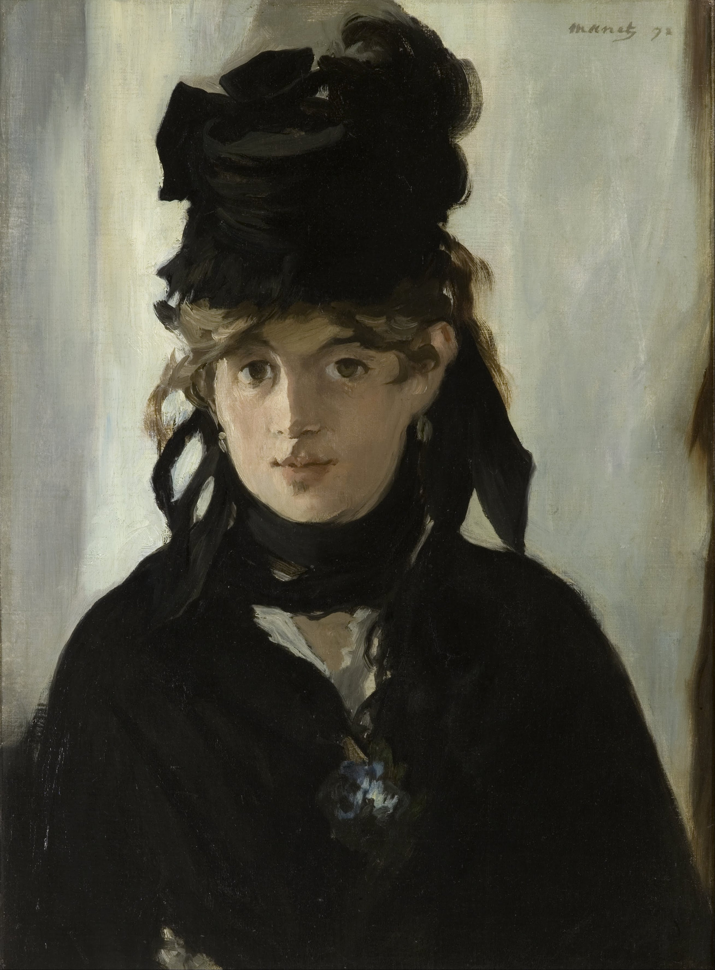 Édouard Manet, Berthe Morisot with a Bouquet of Violets (in mourning for her father), 1872