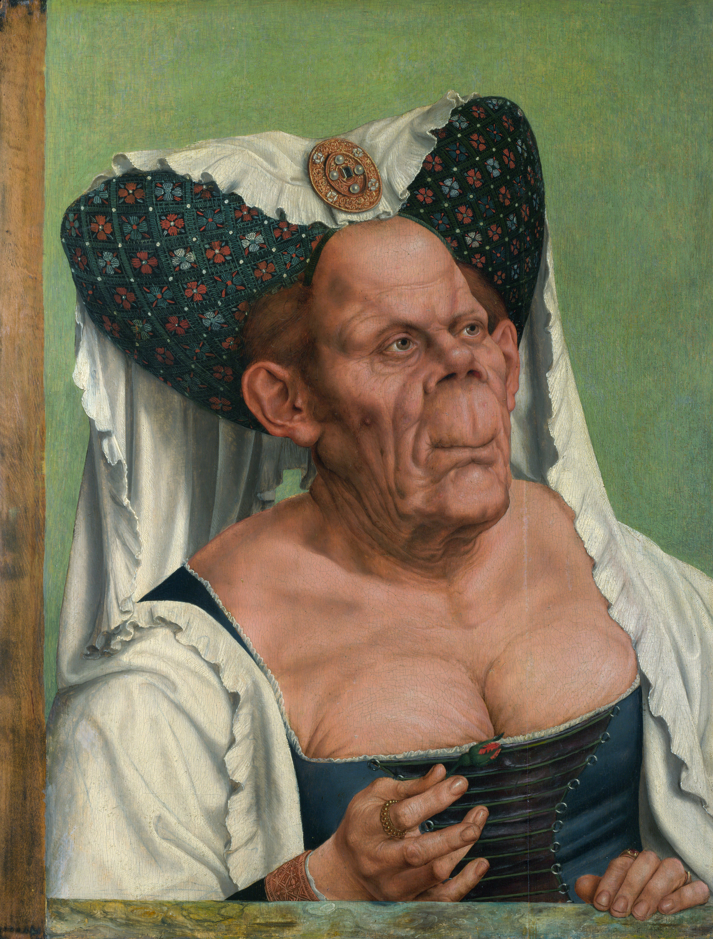 Quentin Massys, The Ugly Duchess (c. 1513), Oil on wood, 64.2 × 45.5 cm. National Gallery, London