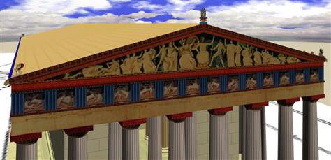 Computer Simulation of the Original Appearance of the Parthenon, Ancient Greece
