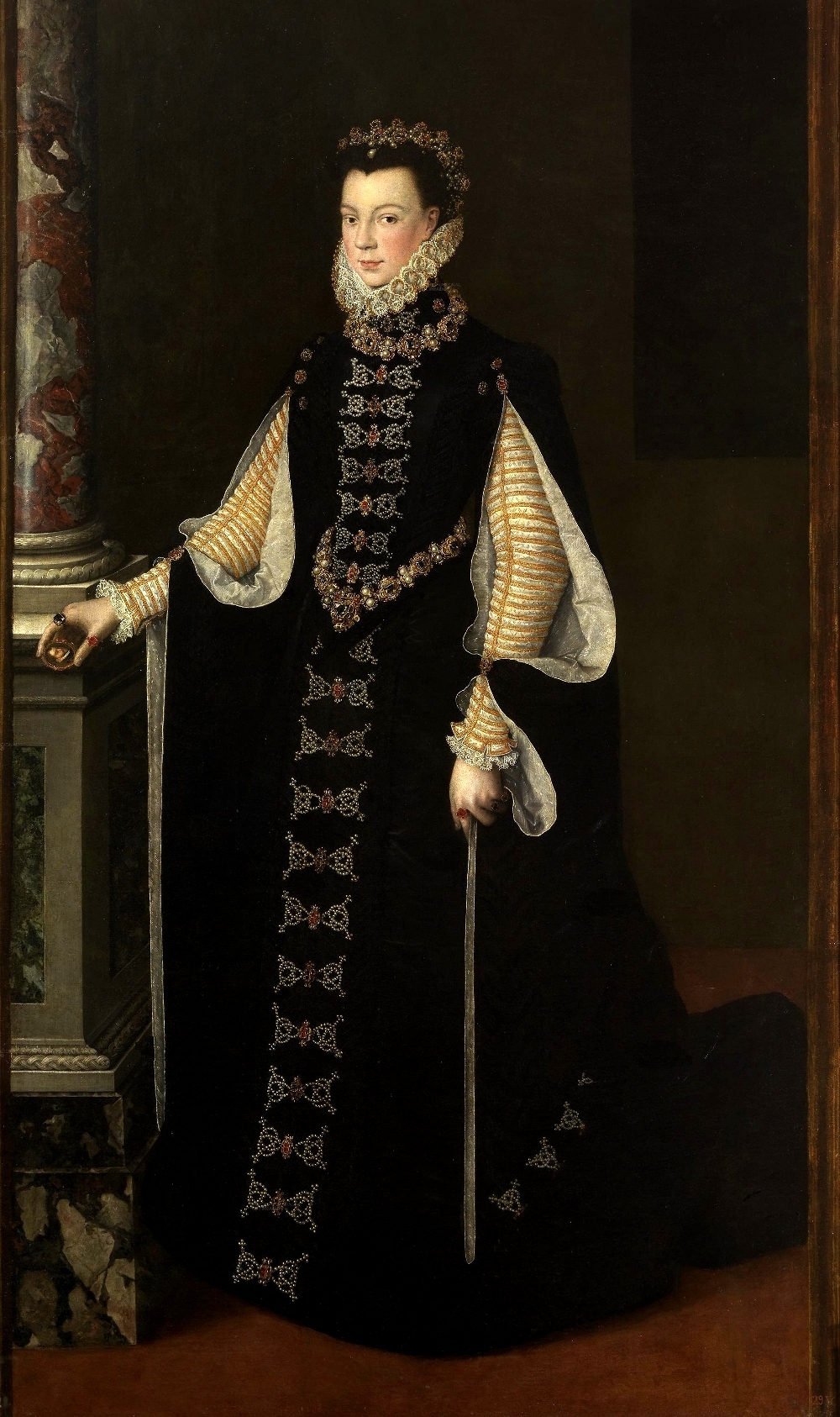 Sofonisba Anguissola, Portrait of Elizabeth of Valois Holding a Portrait of Philip II, 1561 - 1565. Oil on canvas. (Copy)