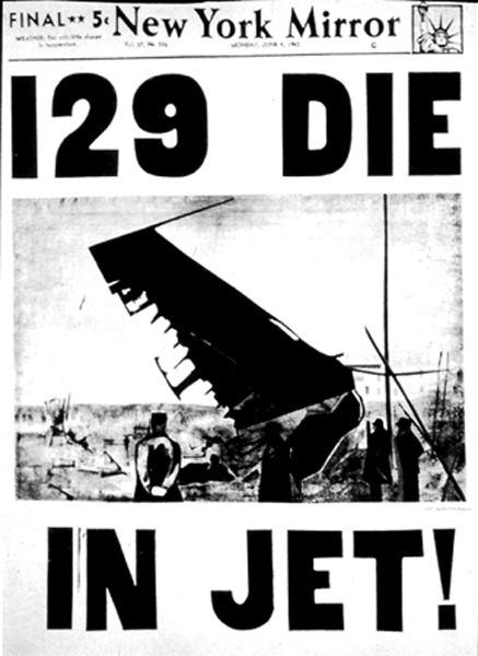 Andy Warhol, 129 Die in Jet, 1962, acrylic and pencil on canvas, 100 x 72 in. (254 x 182.9 cm.)