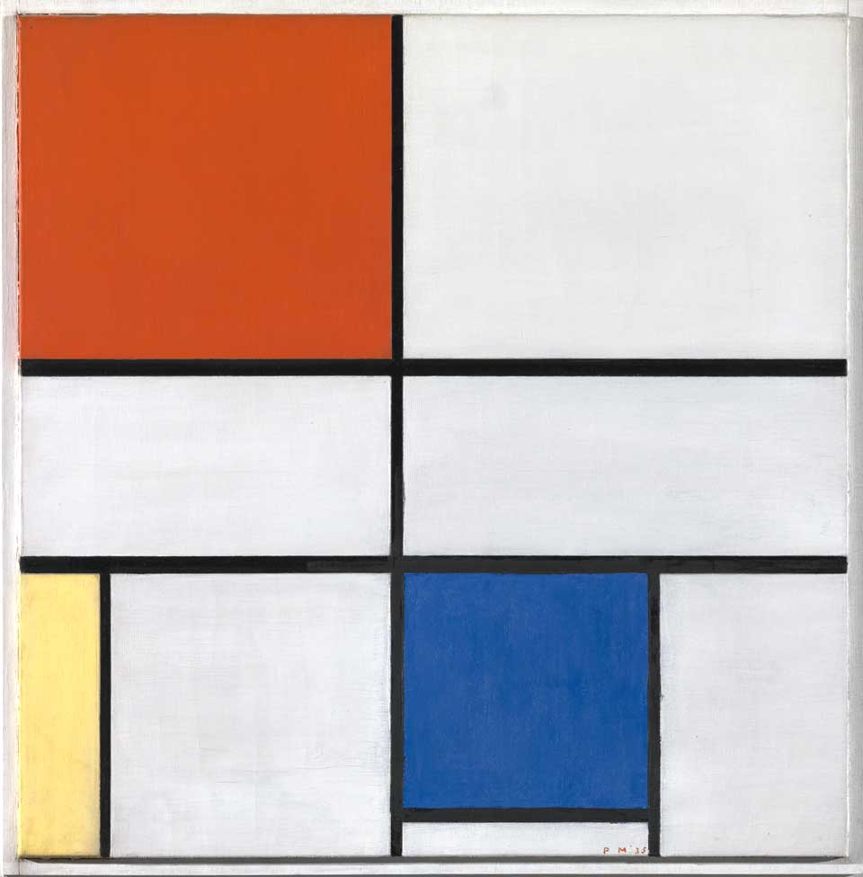 Piet Mondrian, Composition C (No.III) with Red, Yellow and Blue, 1935, Tate Modern © 2007 Mondrian/Holtzman Trust c/o HCR International, Warrenton, VA