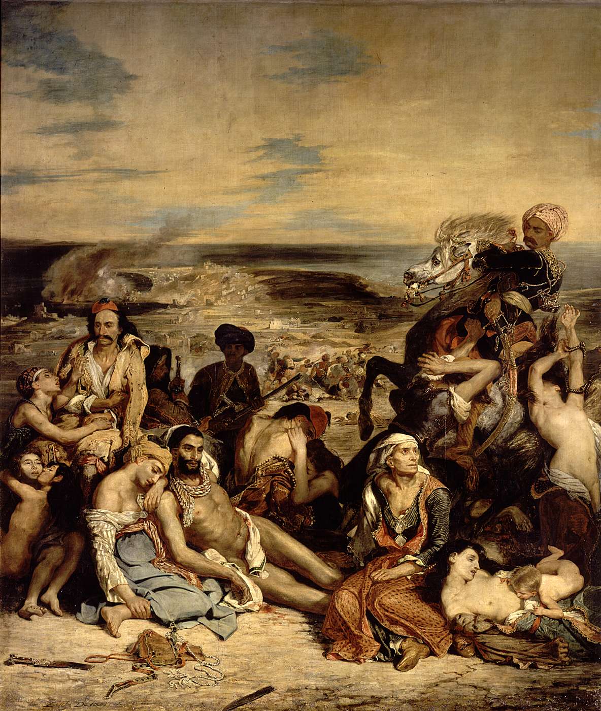 Eugène Delacroix, Massacre at Chios, oil on canvas, 1824, The Louvre 
