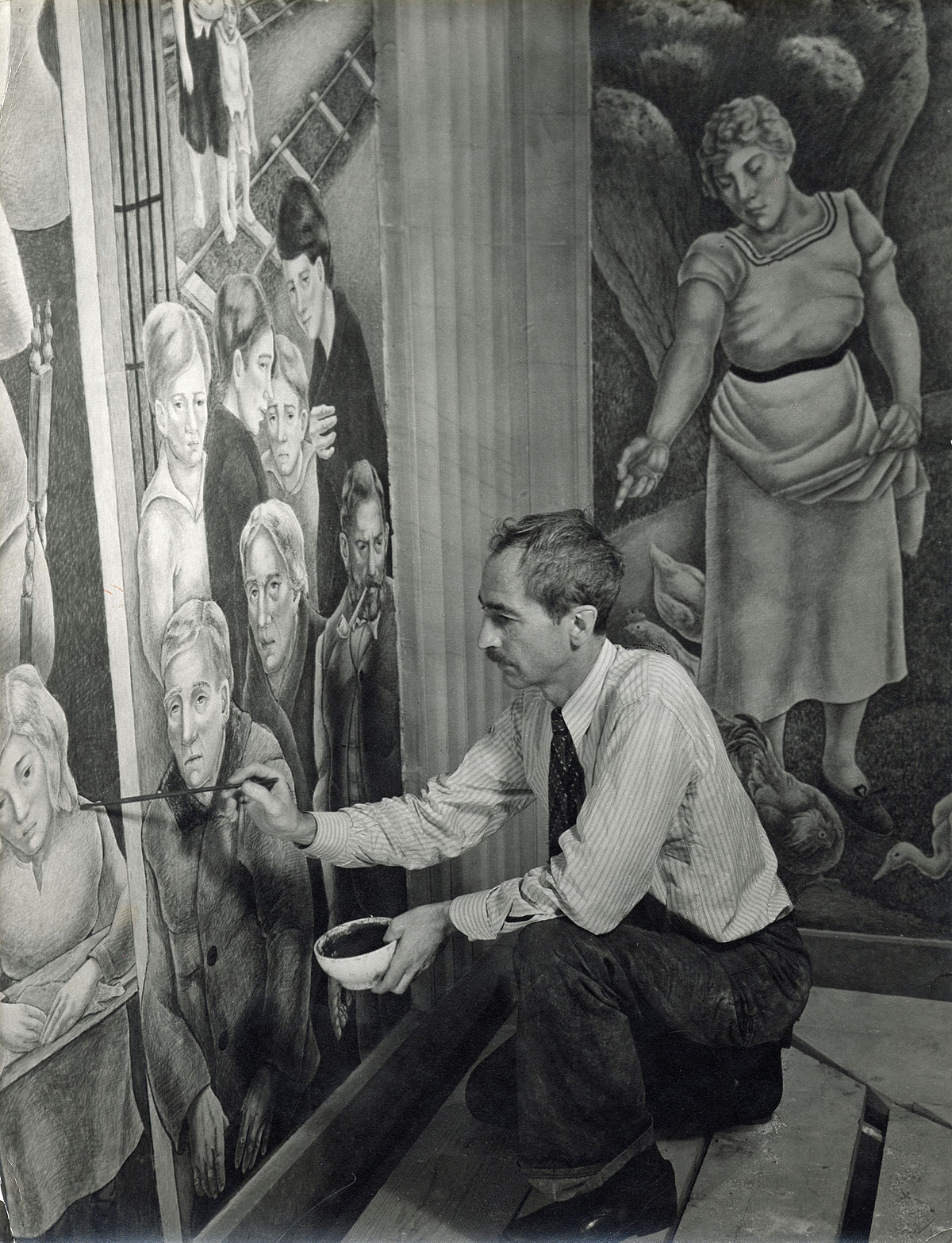 Photograph of George Biddle at Work, 1930s