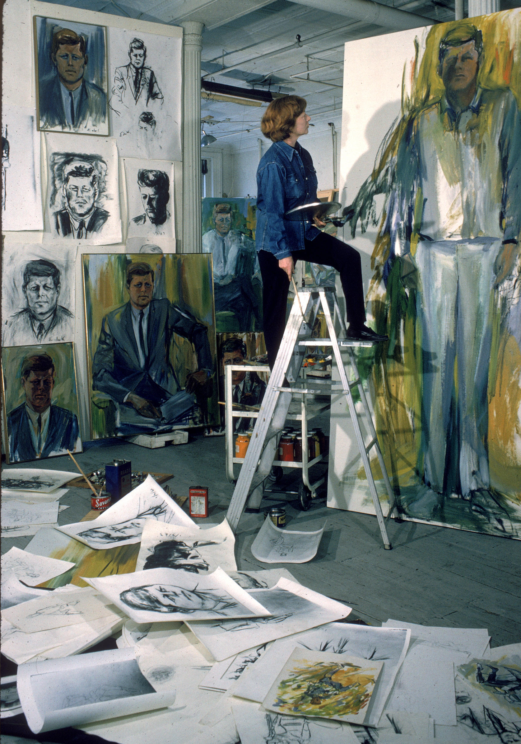 Elaine de Kooning in her studio, 1963 (Copy)