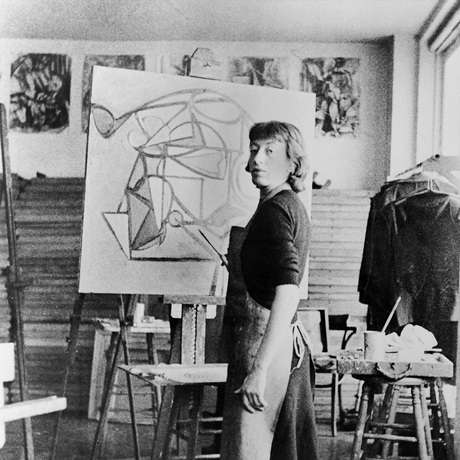 Lee Krasner in her studio, date unknown (Copy)