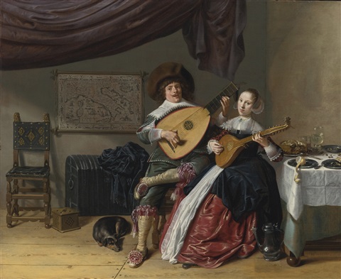 Jan Miense Molenaer,  The Duet: A Self-Portrait of the Artist with his Wife, Judith Leyster, Probably Their Marriage Portrait), c. 1636