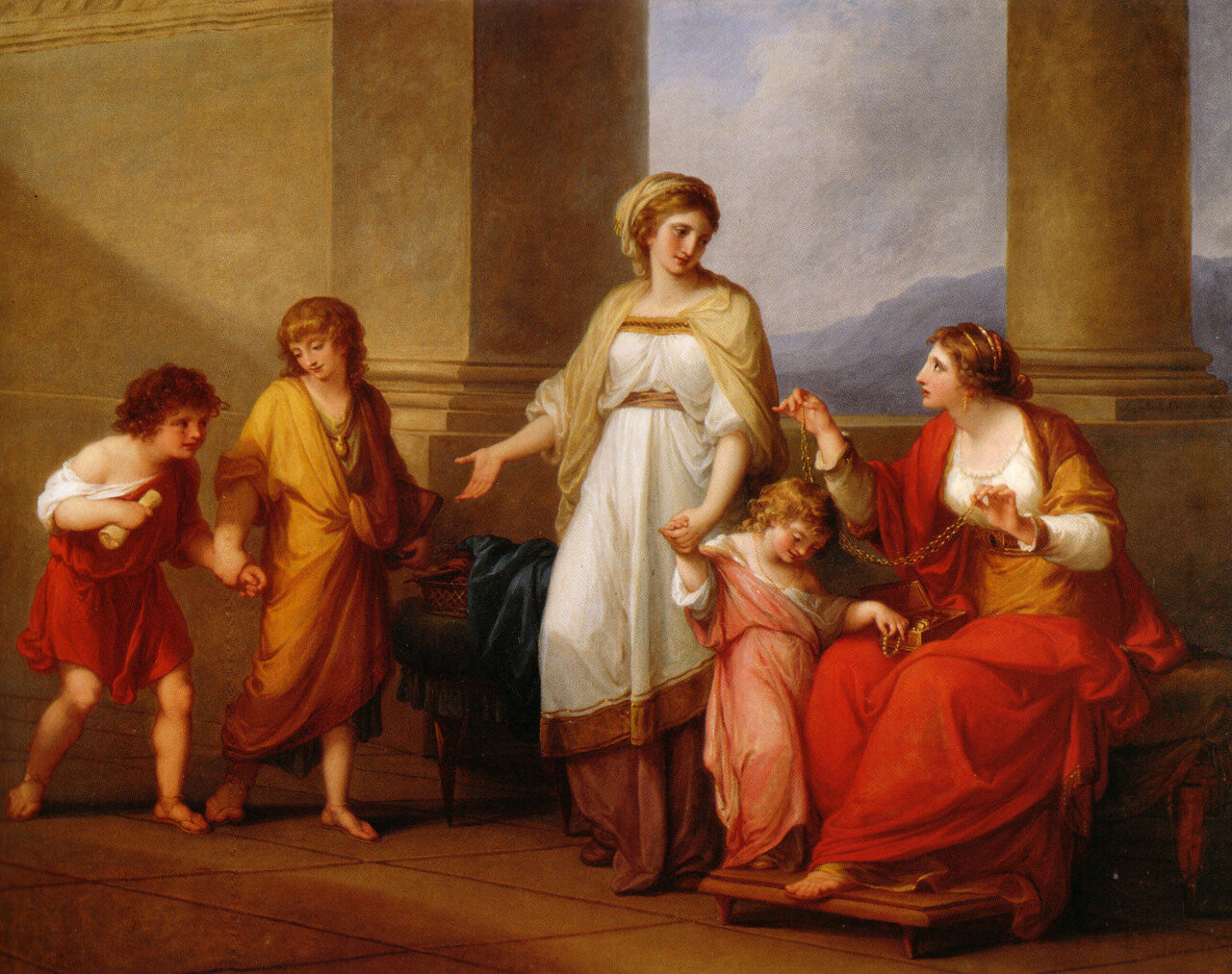 Angelica Kauffman, Cornelia, Mother of the Gracchi, Pointing to Her Children as Her Treasures, c. 1785