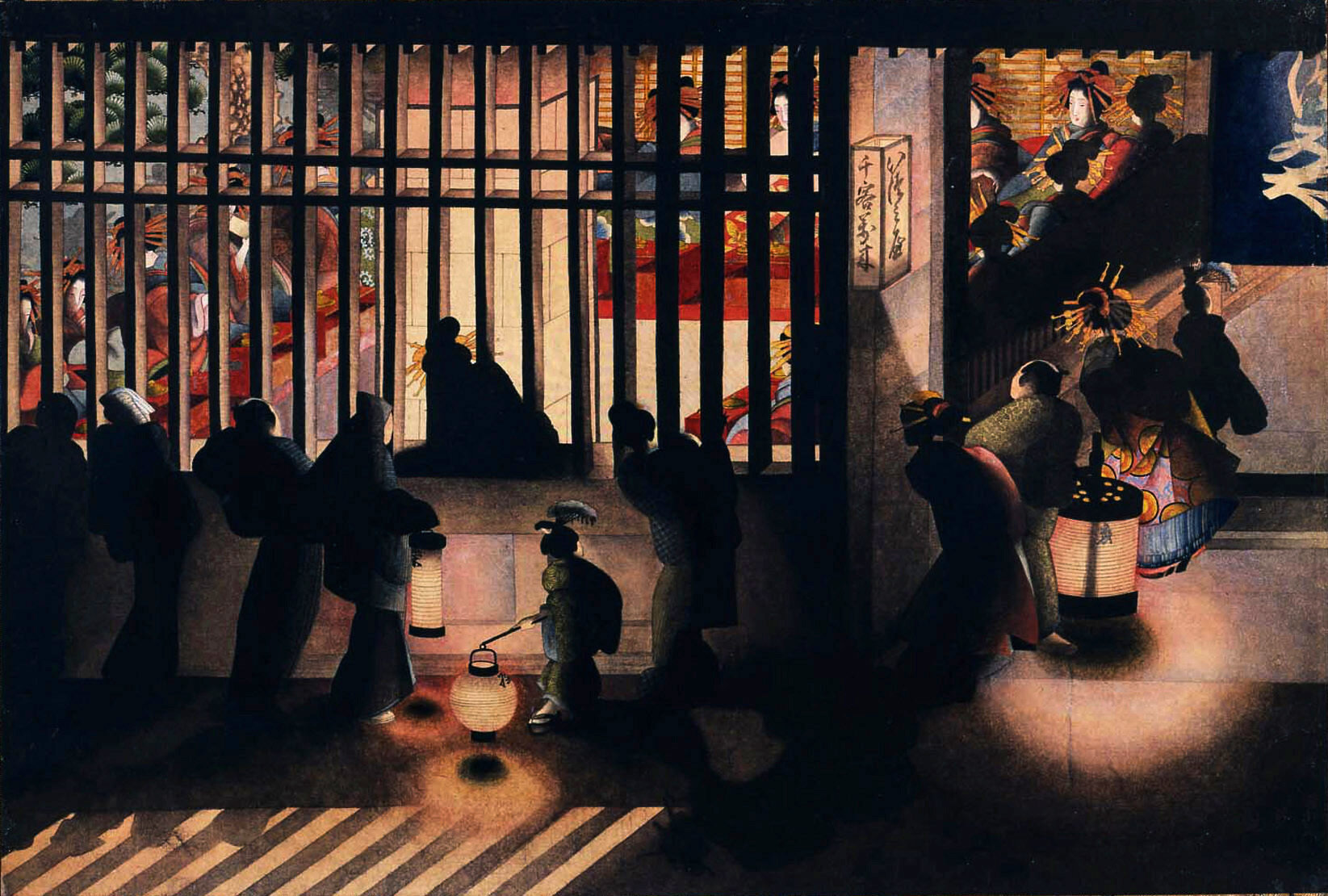 Katshushika Ōi, Night Scene at the Yoshiwara, 1850