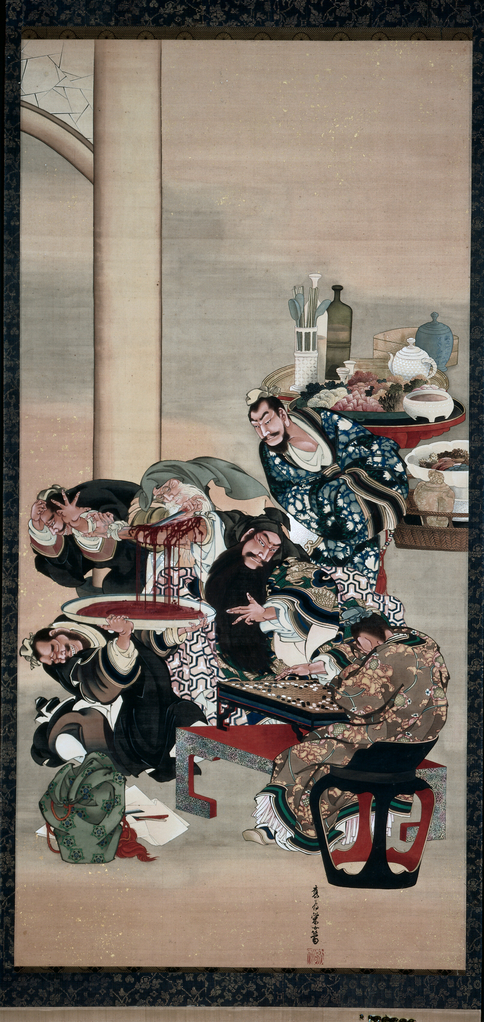 Katsushika Ōi, Operating on Guanyu's Arm, 1850