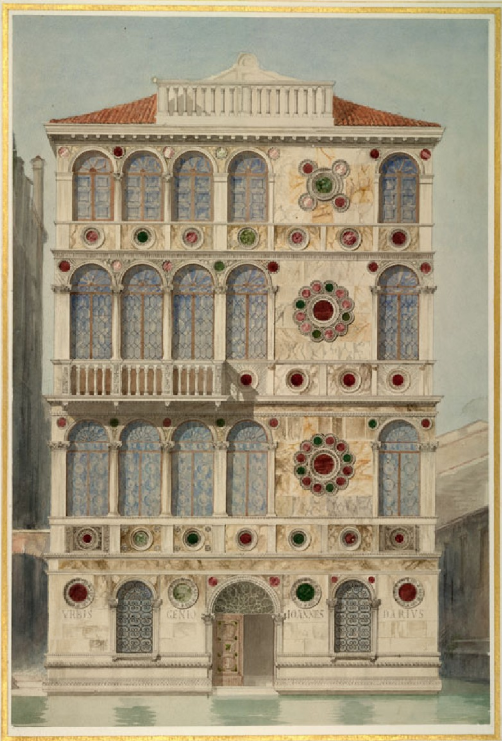 Elevation of the Palazzo Dario by John Ruskin