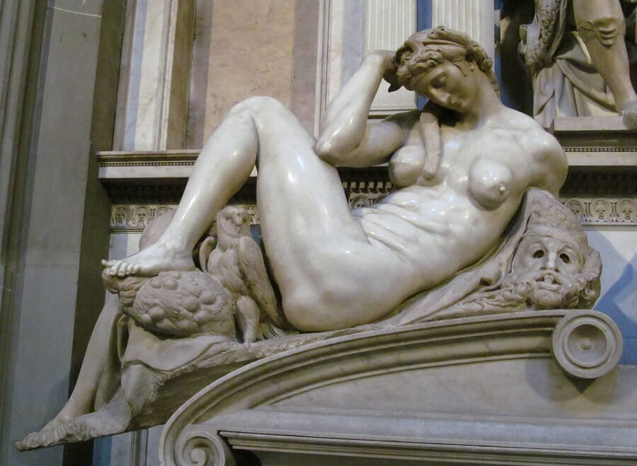 Michelangelo, "Night" from the Medici Chapel, Florence