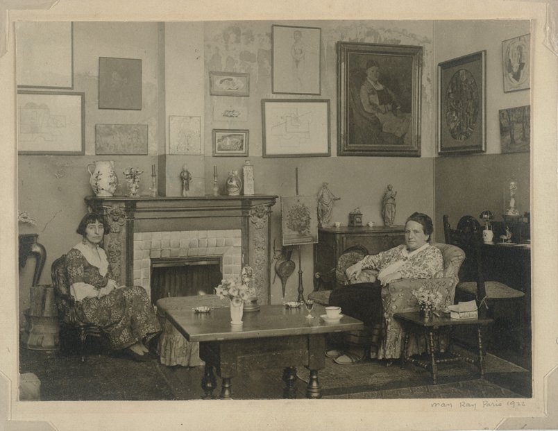 Gertrude Stein and Alice Toklas in the apartment at 27 rue de Fleurus, Paris, 1922. photo Man Ray; private collection, San Francisco