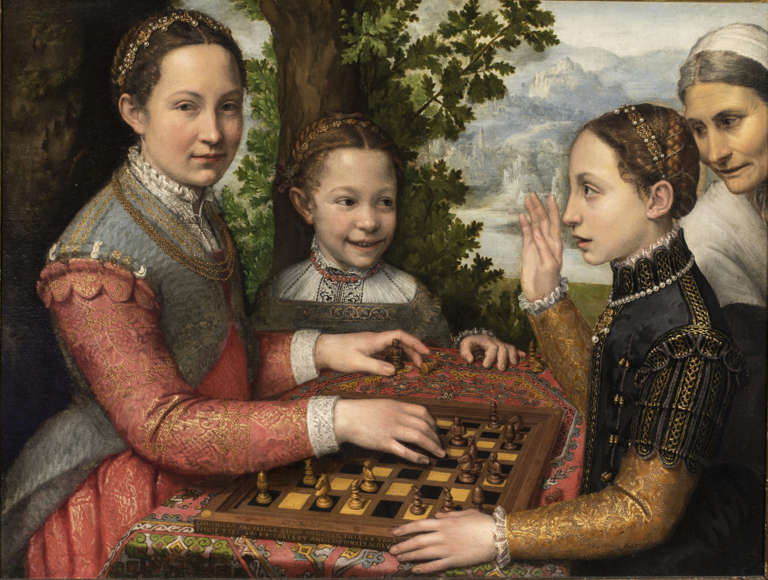 SOFONISBA ANGUISSOLA (C. 1532 –1625), THE CHESS GAME, 1555, NATIONALMUSEUM, POZNAŃ, POLAND (LUCIASHOWN AT LEFT)
