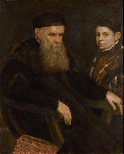 ATTRIBUTED TO MARIETTA ROBUSTI (1560? – 1590), OLD MAN AND A BOY, CIRCA 1565, KUNSTHISTORICHES MUSEUM, VIENNA, AUSTRIA (PREVIOUSLY ATTRIBUTED TO TINTORETTO)